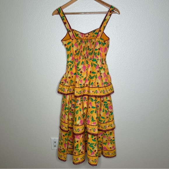 Farm Rio Mini Cashew Midi Dress yellow extra small - Picture 9 of 15